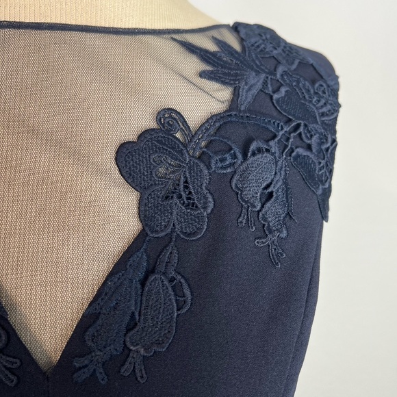 Aidan Mattox Scuba-Crepe Illusion Dress - Picture 6 of 8